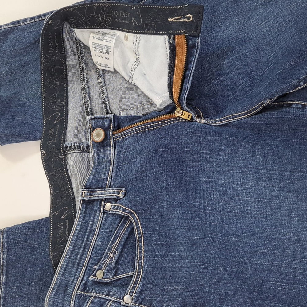 Wrangler Q-Baby No Gap Waistband Bootcut Blue Jeans Size  9/10 x 32 - Picture 9 of 17